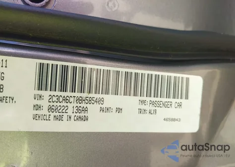 2011 Chrysler 300C from USA, damaged, VIN 2C3CA6CT0BH585409